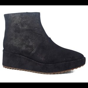 Antelope Blk Chunky Sparkly Suede Ankle Boot sz 39